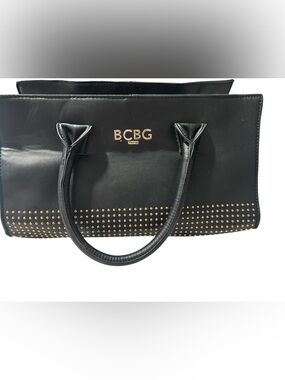 BCBG Black Tote with Gold Stud Accents